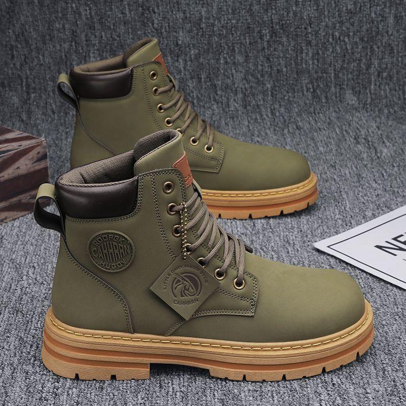 Worker Boots Autumn Men's High-Top Martin Boots Men's All-Match Work Shoes Waterproof Non-Slip plus Size Ankle Boots