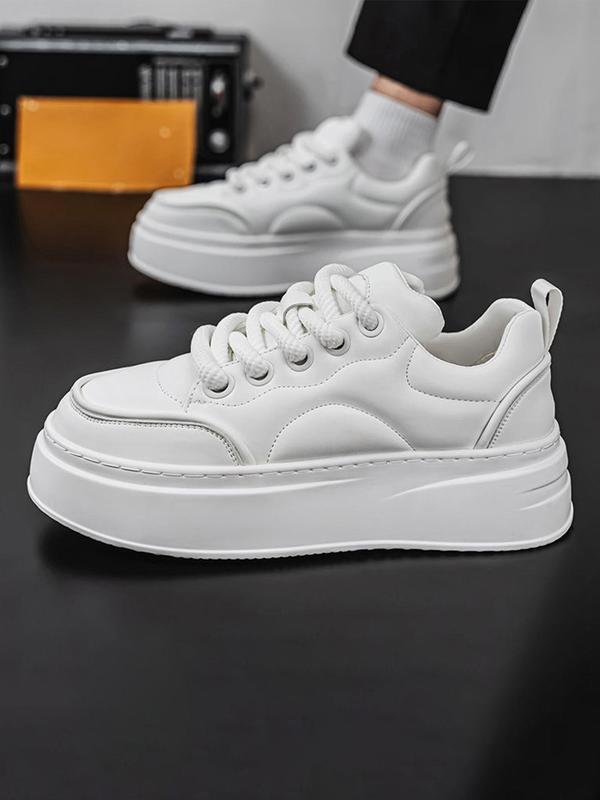 Men's Fashionable Lace Up Low Top Skate Shoes, Casual Comfortable Breathable Sports Shoes, Trendy All-match Platform Sneakers for Daily Wear