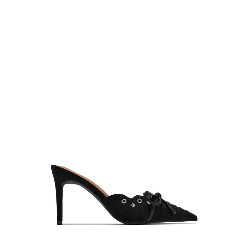 Sylvia Pump Heel Mules - Black