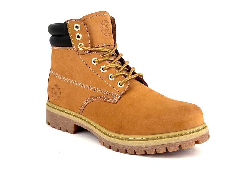 Genuine Leather Work Boots - Water-Resistant, Oil-Resistant Rubber Sole for Construction, Utility, and Industrial Use Boy Shoe