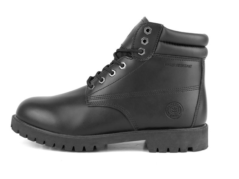 Genuine Leather Work Boots - Water-Resistant, Oil-Resistant Rubber Sole for Construction, Utility, and Industrial Use Boy Shoe