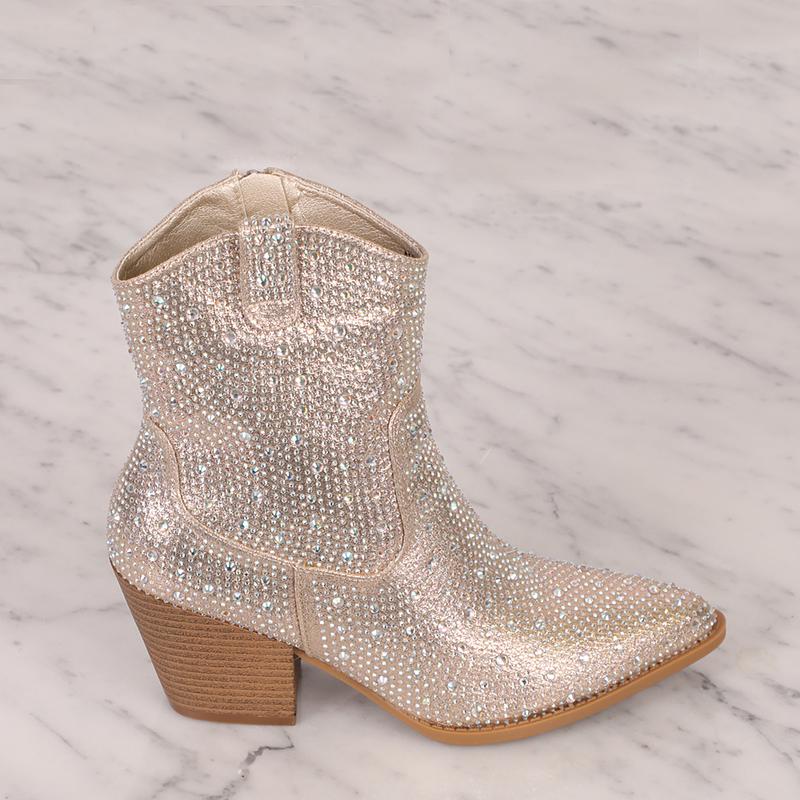 NAPLES-1 WOMEN'S BOOTIES RHINESTONE EMBELLISHED