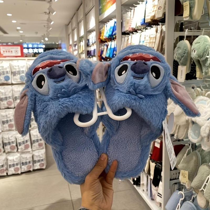 MINISO Disney Stitch Lightweight Indoor Slippers | Cozy Cartoon Slippers for Fall & Winter | Comfortable, Non-Slip, Unisex Footwear for Home Walking Shoes Women