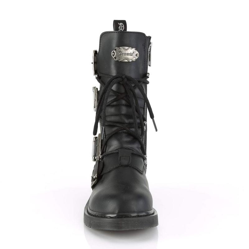 Demonia Men's Bolt-265 Black Vegan Leather Ankle Boots