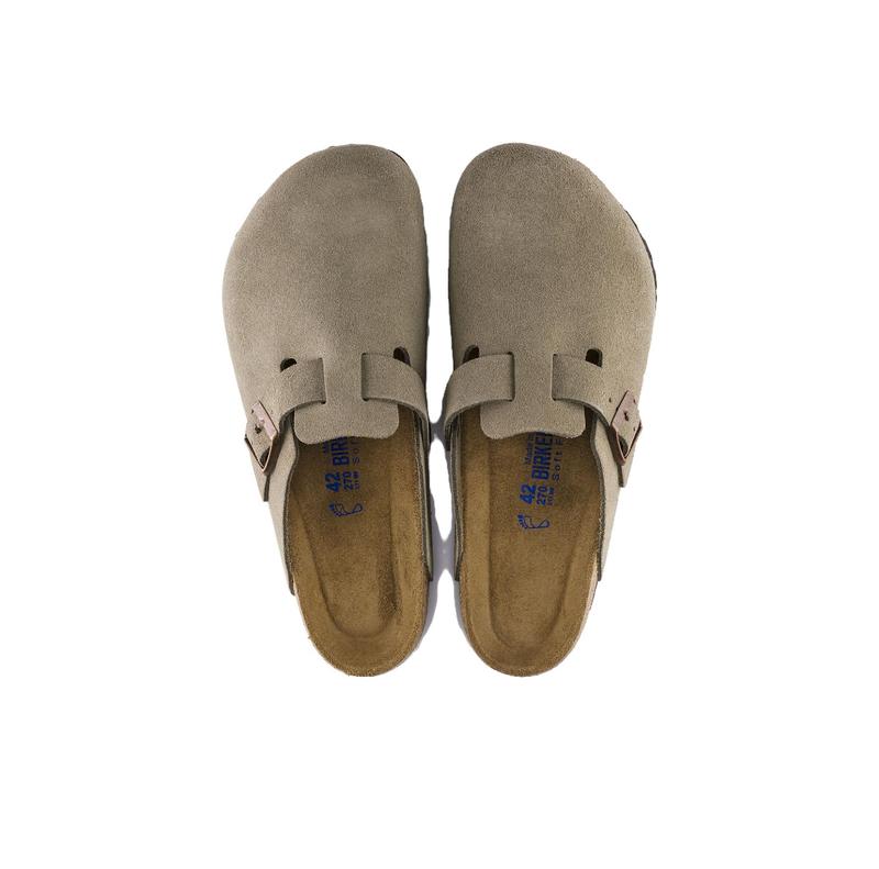 BIRKENSTOCK Men's Women Arizona Soft Footbed Slippers in Taupe