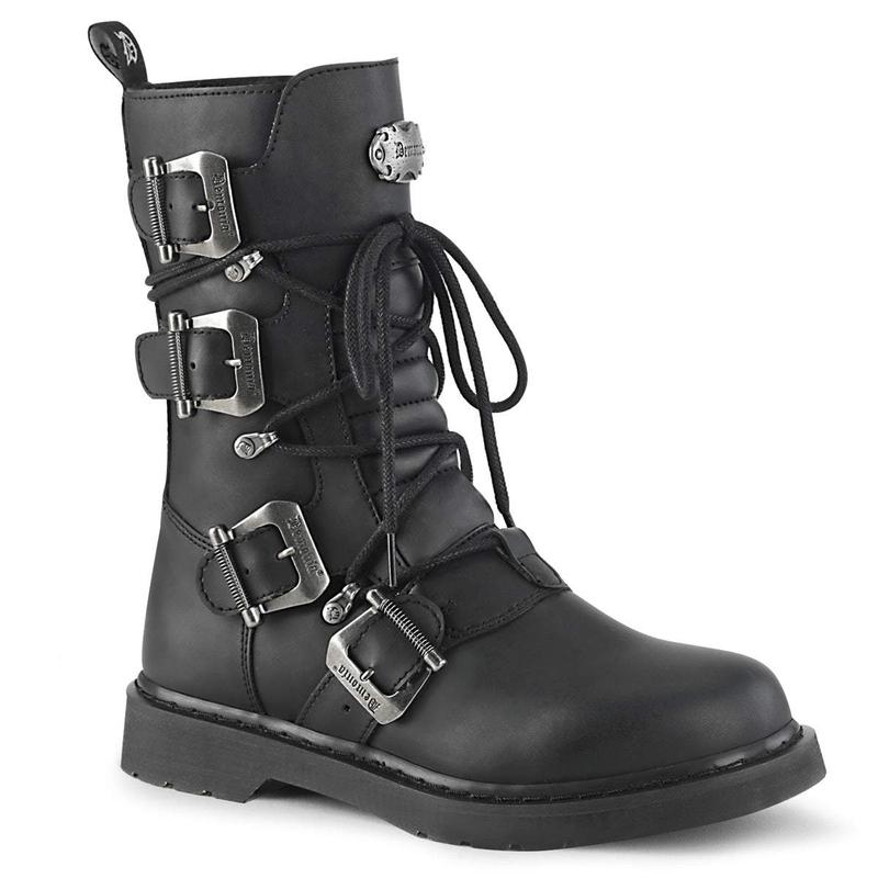 Demonia Men's Bolt-265 Black Vegan Leather Ankle Boots