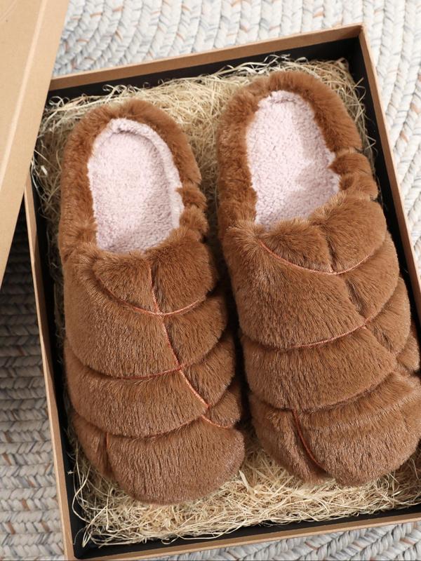 Women's Cute Cartoon Bear & Christmas & Heart Design Plush Slippers, Casual Soft Comfortable Home Slippers, Warm Slippers for Indoor & Outdoor Use for Fall & Winter