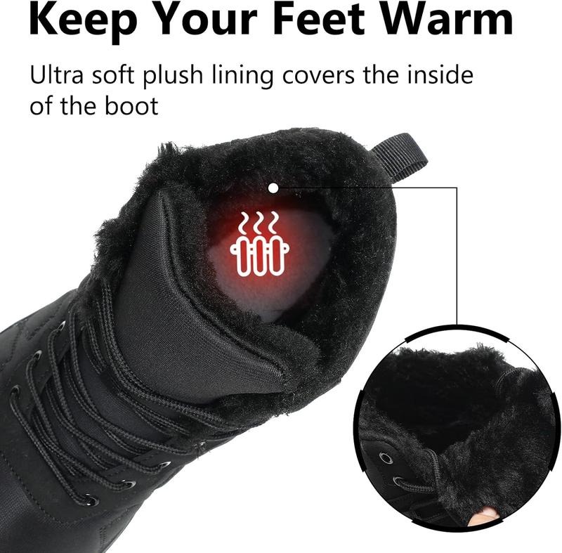 Mens Snow Boots Winter Barefoot Shoes Warm Fur Lined Womens Short Ankle Booties