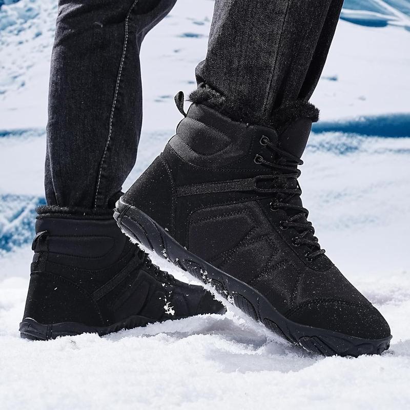 Mens Snow Boots Winter Barefoot Shoes Warm Fur Lined Womens Short Ankle Booties