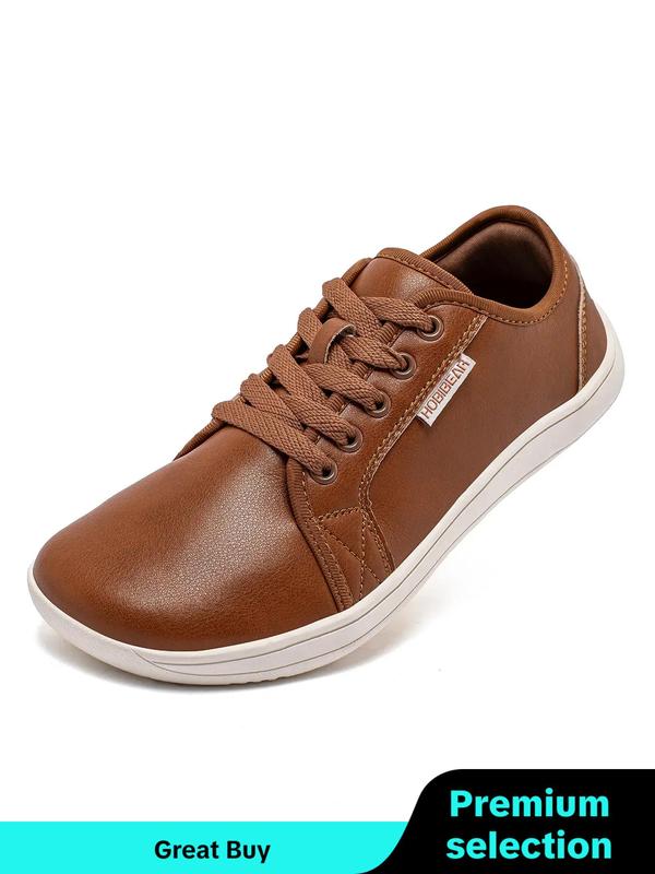 Men's Casual Lace Up Low Top Bare Foot Shoes As Gift, Designer Sneakers for Men 2024, Summer 2024 Comfortable Walking Designer Walking Casual Shoes for Daily Footwear, Fall Outfits, Earthtone Fall Freshness