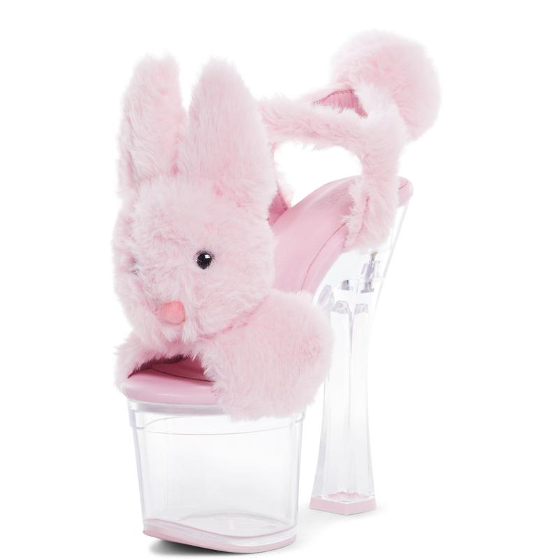 Plush Paws Platform Heels - Pink