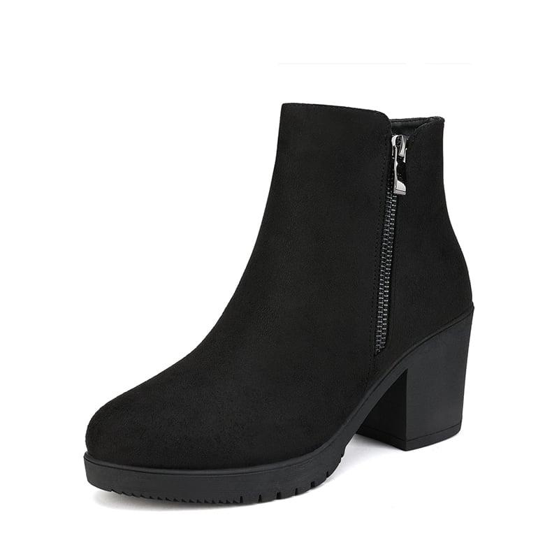 Dream Pairs Women's  Comfortable & Stylish Block Heel Booties Low Heel Chunky Ankle Boots