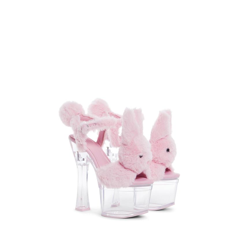 Plush Paws Platform Heels - Pink