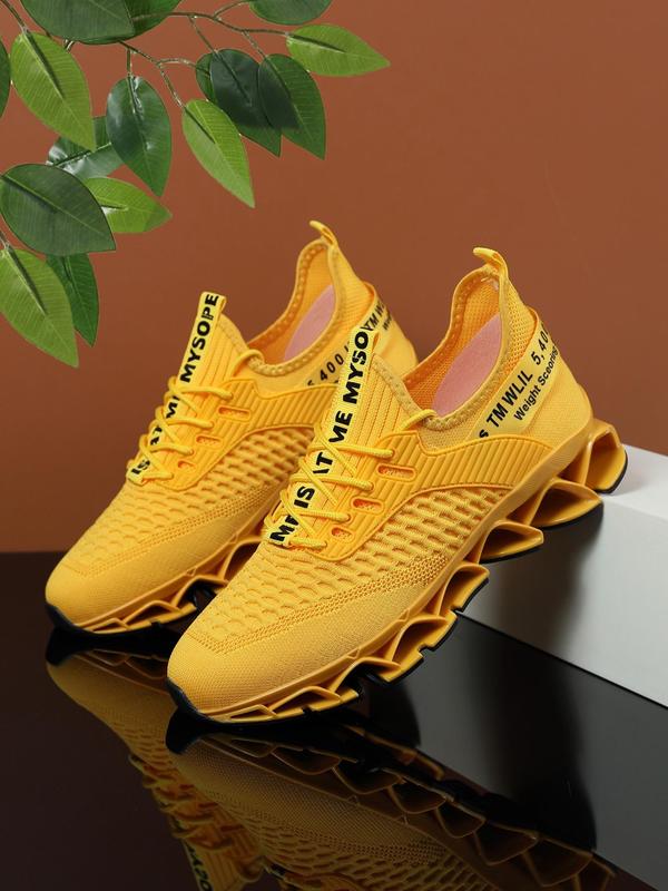 Men's Fashionable Letter Label Decorated Lace Up Low Top Sneakers, Casual Comfortable Breathable Sports Running Shoes, Male All-match Round Toe Sneakers for Daily Life