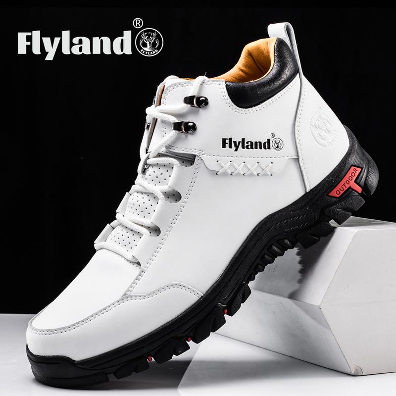 FLYLAND Men's Classical Vintage Genuine Leather Chukka Boots Casual Outdoor Shoe Dress Boots Walking Shoes