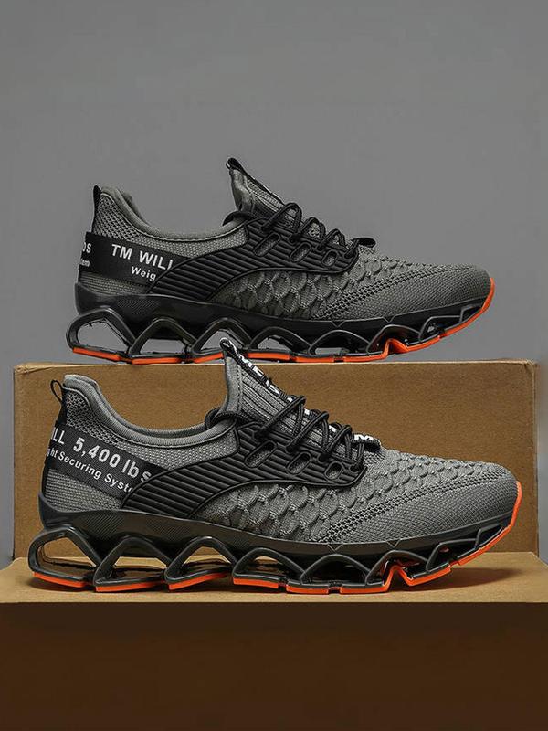 Men's Fashionable Letter Label Decorated Lace Up Low Top Sneakers, Casual Comfortable Breathable Sports Running Shoes, Male All-match Round Toe Sneakers for Daily Life