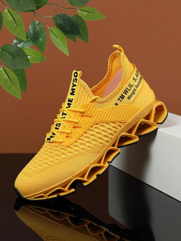 Men's Fashionable Letter Label Decorated Lace Up Low Top Sneakers, Casual Comfortable Breathable Sports Running Shoes, Male All-match Round Toe Sneakers for Daily Life