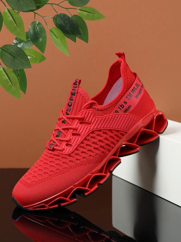 Men's Fashionable Letter Label Decorated Lace Up Low Top Sneakers, Casual Comfortable Breathable Sports Running Shoes, Male All-match Round Toe Sneakers for Daily Life