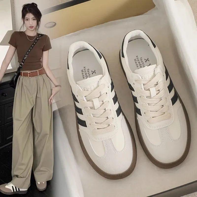 Retro German Training Shoes Women's Popular Argan White Shoes Women's Autumn New Lightweight Flat Casual Sports Skate Shoes