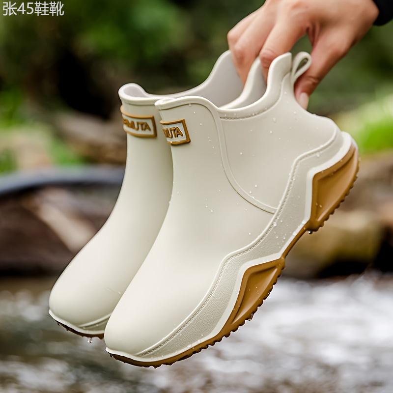 Waterproof Rain Boots for Women & Men - Non-Slip, Rubber, Fishing, Motorcycle Shoes with Excellent Grip - Trendy Outdoor Kitchen Shoes for Rainy Days