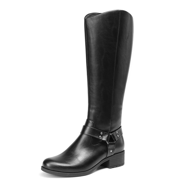 Dream Pairs Women's Side Zipper Buckle Riding Boots