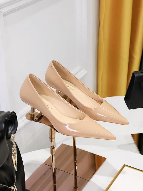 Women's Fashionable Solid Color Pointed Toe Pumps, Elegant Slip on High Heel Shoes for Party, Daily Clothing Decor for Women & Girls