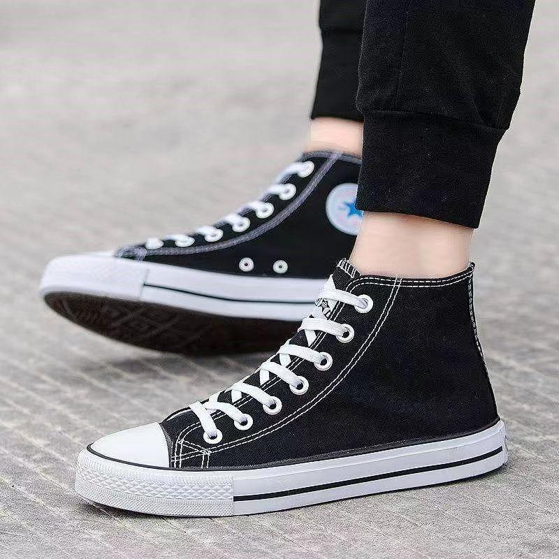 Classic High-Top Canvas Shoes Men's and Women's Shoes Couple's Versatile Flat Student Shoes Korean Style Wholesale One Piece Dropshipping