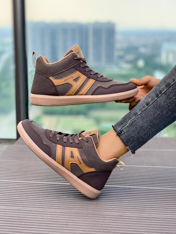 Women's Fashion Colorblock Lace Up Low Top Sneakers, Casual Comfortable Round Toe Sports Shoes for Daily Wear, Female All-match Basic Shoes for Daily Wear