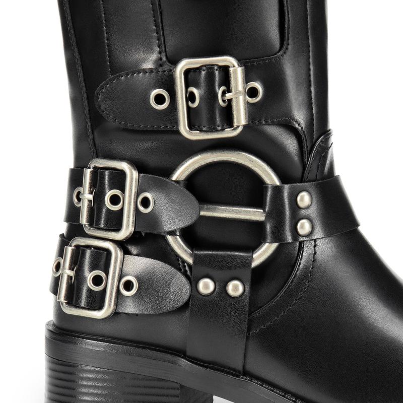 Square Toe Motorcycle Boots