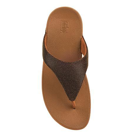 FitFlop Lottie Glitzy Shimmer Fabric Toe-Thong Sandal