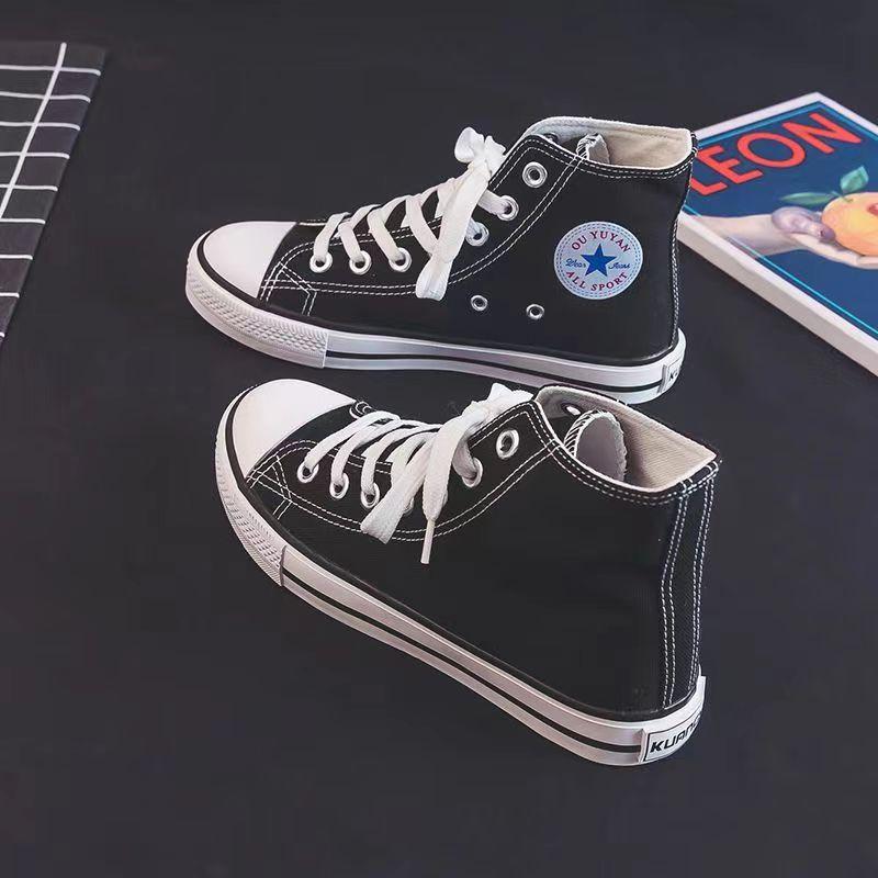 Classic High-Top Canvas Shoes Men's and Women's Shoes Couple's Versatile Flat Student Shoes Korean Style Wholesale One Piece Dropshipping