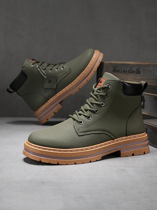 Men's Fashionable Lace Up Front High Top Boots, Casual Comfortable Ankle Boots for Daily Wear, Male All-match Trendy Shoes for Daily Wear