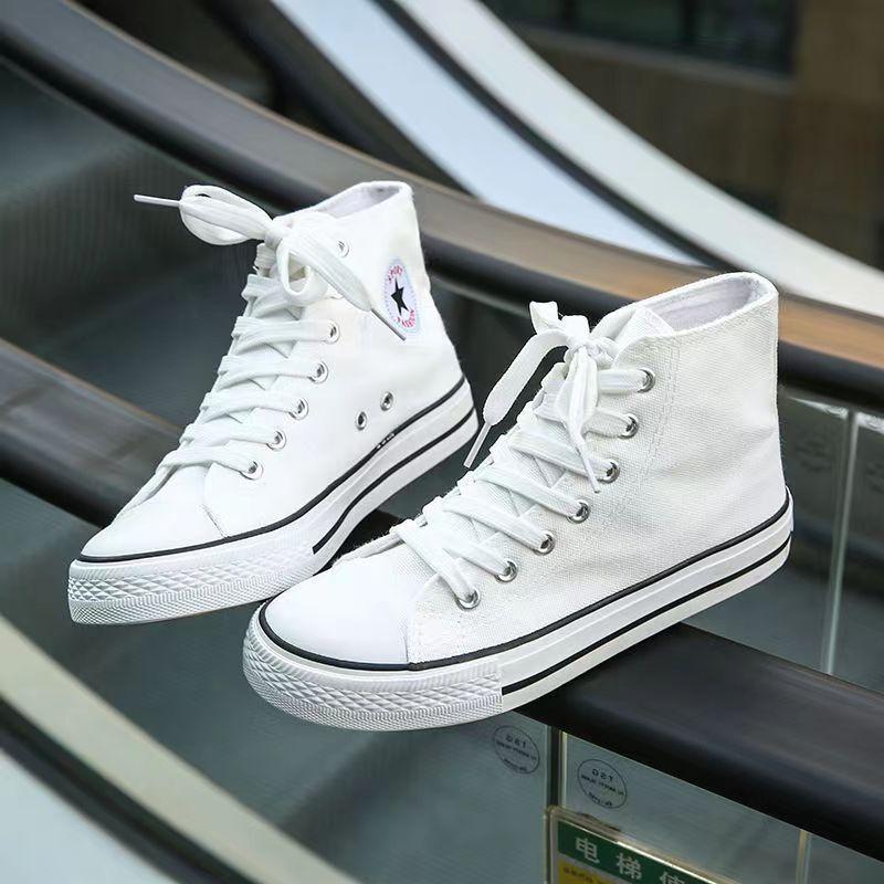 Classic High-Top Canvas Shoes Men's and Women's Shoes Couple's Versatile Flat Student Shoes Korean Style Wholesale One Piece Dropshipping