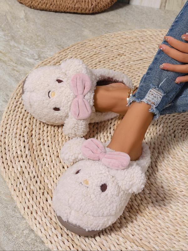 Women's Cute Cartoon Animal Design Plush Slippers, Casual Soft Comfortable Home Slippers, Warm Slippers for Indoor & Outdoor Use for Winter