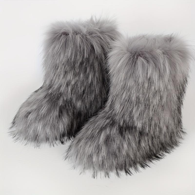 Cozy Faux Fur Snow Boots for Women - Comfortable Mid Calf Boots with Soft Faux Fur Lining, Anti-Slip Sole, and Easy Zip Closure - Perfect for Winter Outdoor Activities, Casual Daily Wear, and Gift Giving