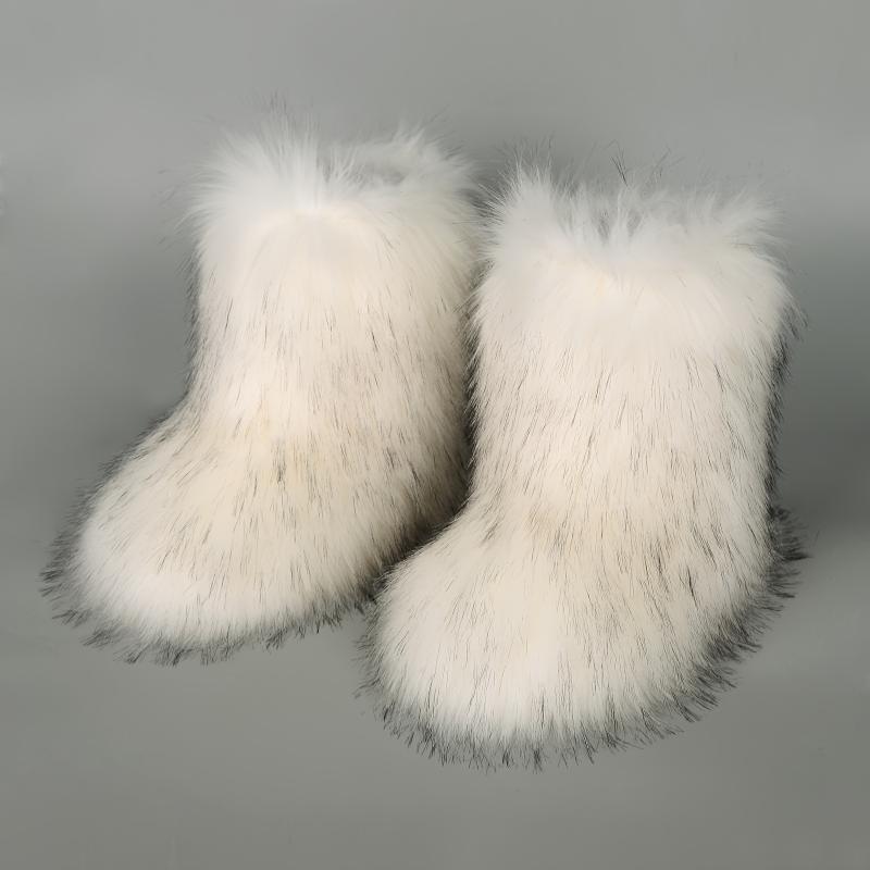 Cozy Faux Fur Snow Boots for Women - Comfortable Mid Calf Boots with Soft Faux Fur Lining, Anti-Slip Sole, and Easy Zip Closure - Perfect for Winter Outdoor Activities, Casual Daily Wear, and Gift Giving