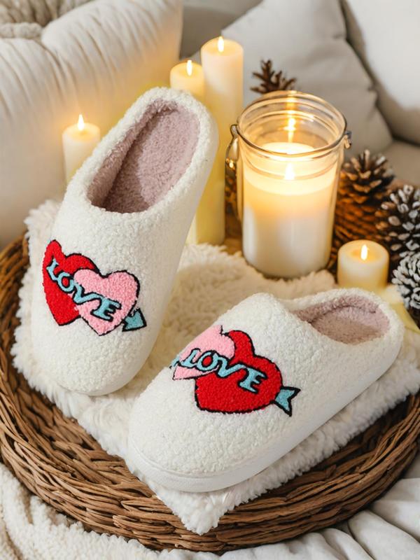 Cute Printed Fuzzy Slide Slippers, Women's Bedroom Slippers Back To School, Kawaii Fluffy Warm Comfort Cozy Slippers, 2024 New Stylish House Slippers for Girl Footwear As Gift