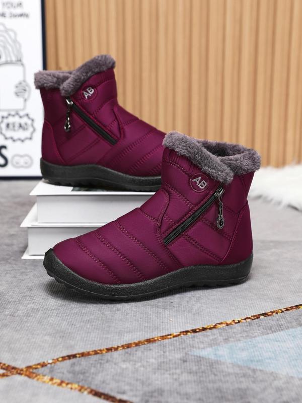 Unisex Winter Warm Thick Sole Ankle Boots, Casual Comfortable Snow Boots for Women & Men, Fluffy Lined Boots for Indoor & Outdoor Wear