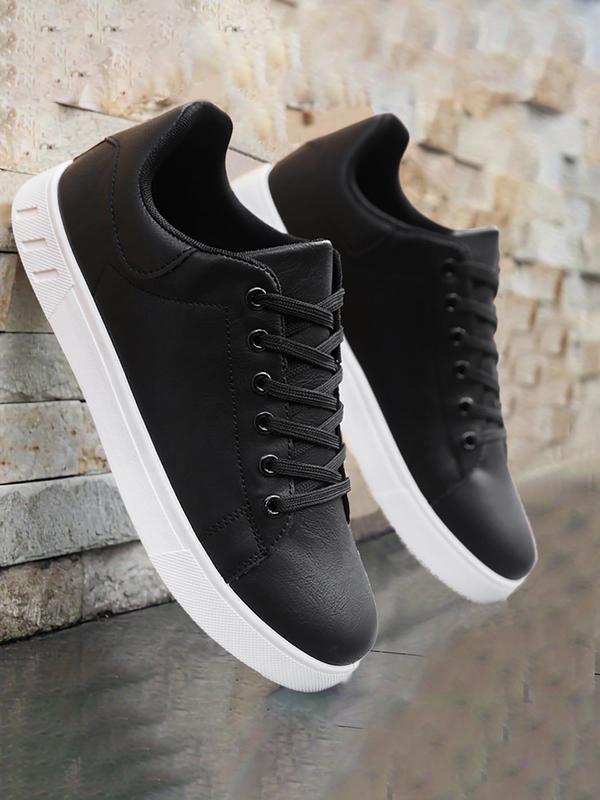 Men's Fashionable Lace Up Low Top Sneakers, Casual Breathable Comfortable Sports Shoes, Male All-match Round Toe Shoes for Daily Wear