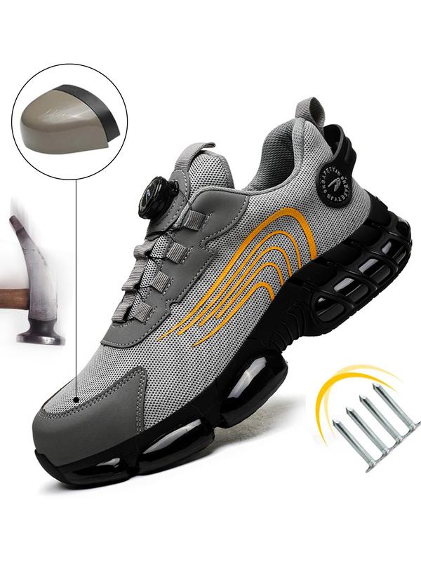 Men's Casual Lace Up Low Top Safety Shoes, Lightweight Steel Toe Trainers, Breathable Comfortable Non-slip Steel Toe Protective Shoes, Fashionable Outdoor Mountaineering Shoes Steel Toe Shoes