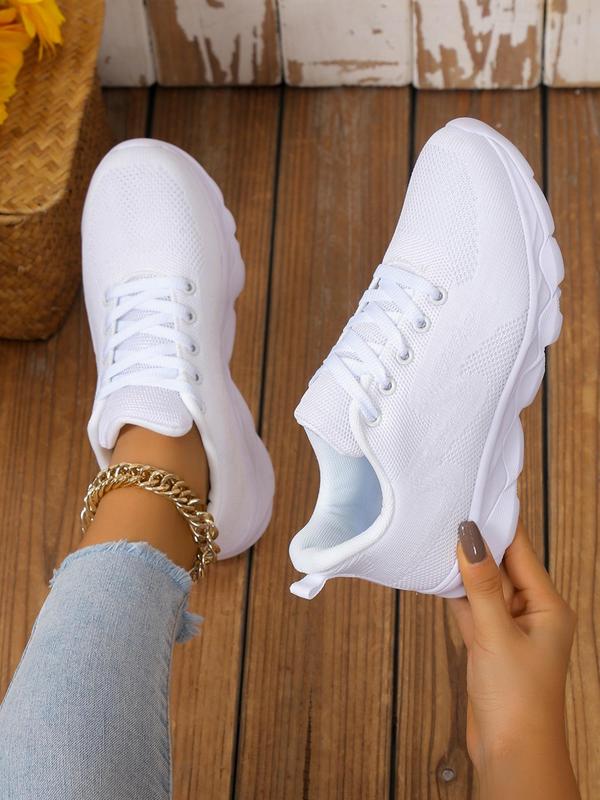 Women's Simple Style Outdoor Sports Shoes, Lightweight Running Shoes, Casual Comfortable Breathable Lace Up Sneakers for Daily Wear