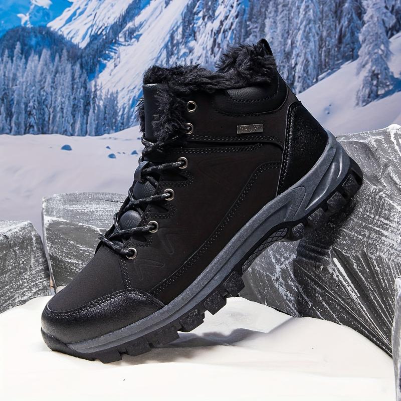 Men's Winter Snow Boots: Insulated, Waterproof, and Durable for Outdoor Activities Closed Boy