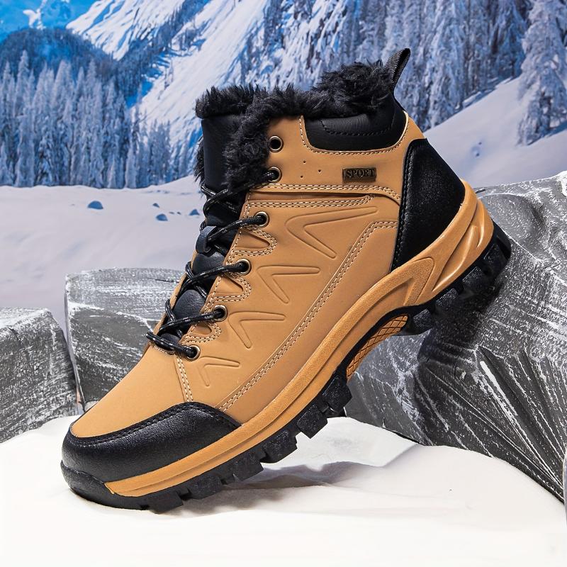 Men's Winter Snow Boots: Insulated, Waterproof, and Durable for Outdoor Activities Closed Boy