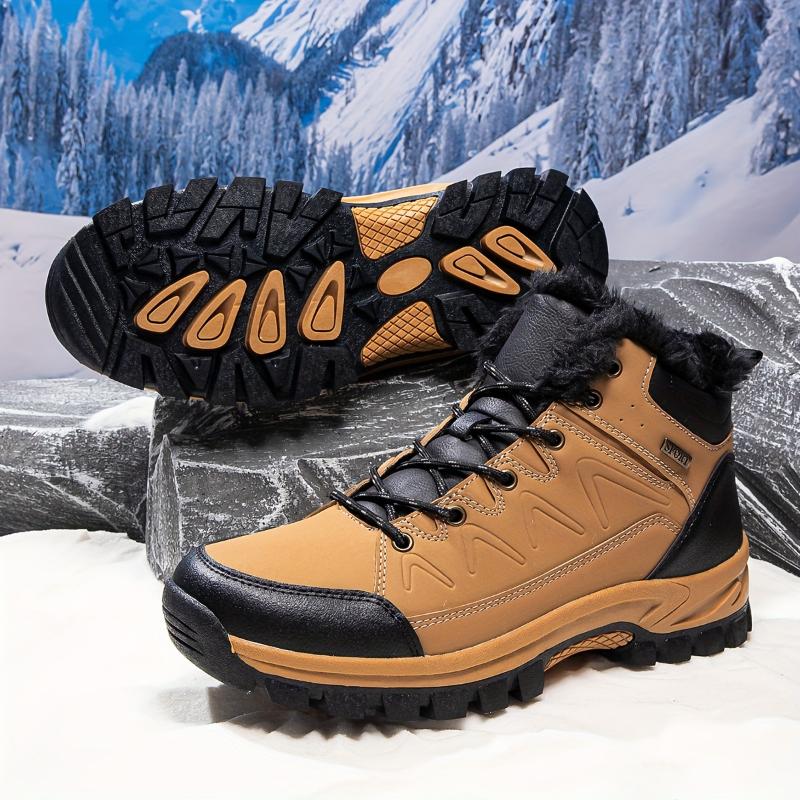 Men's Winter Snow Boots: Insulated, Waterproof, and Durable for Outdoor Activities Closed Boy