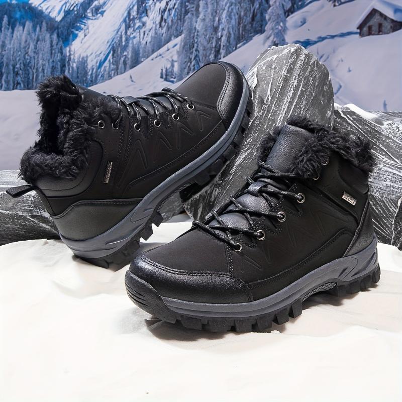 Men's Winter Snow Boots: Insulated, Waterproof, and Durable for Outdoor Activities Closed Boy