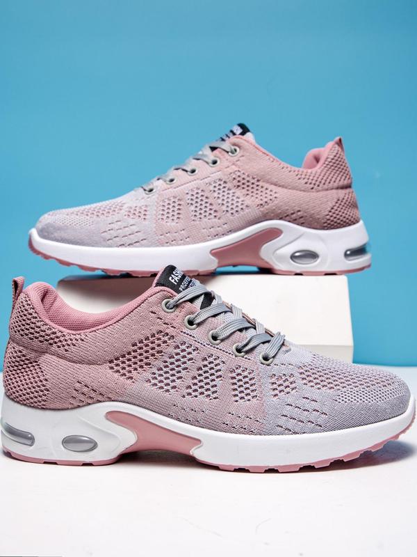 Women's Fashionable Colorblock Letter Patched Design Lace Up Low Top Sneakers, Casual Comfortable Breathable Sports Running Shoes, All-match Basic Shoes for Daily Wear