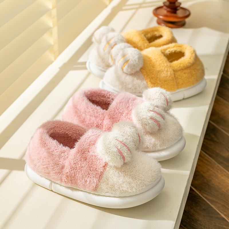 （Black Friday）Cute Cotton Slippers, Fluffy Cat Paw Cotton Slippers.