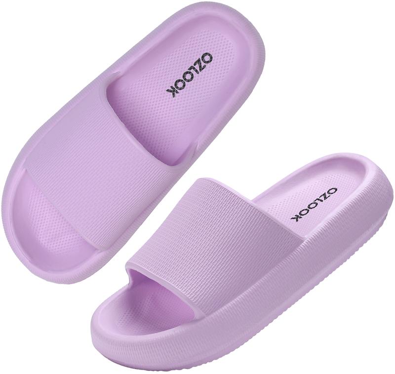 Pillow Slippers Non Slip Quick Drying Shower Slides Bathroom Sandals | Ultra Cushion Thick Sole Women Shoe Walking Shoes Flipflop Footwear Comfort  showershoes