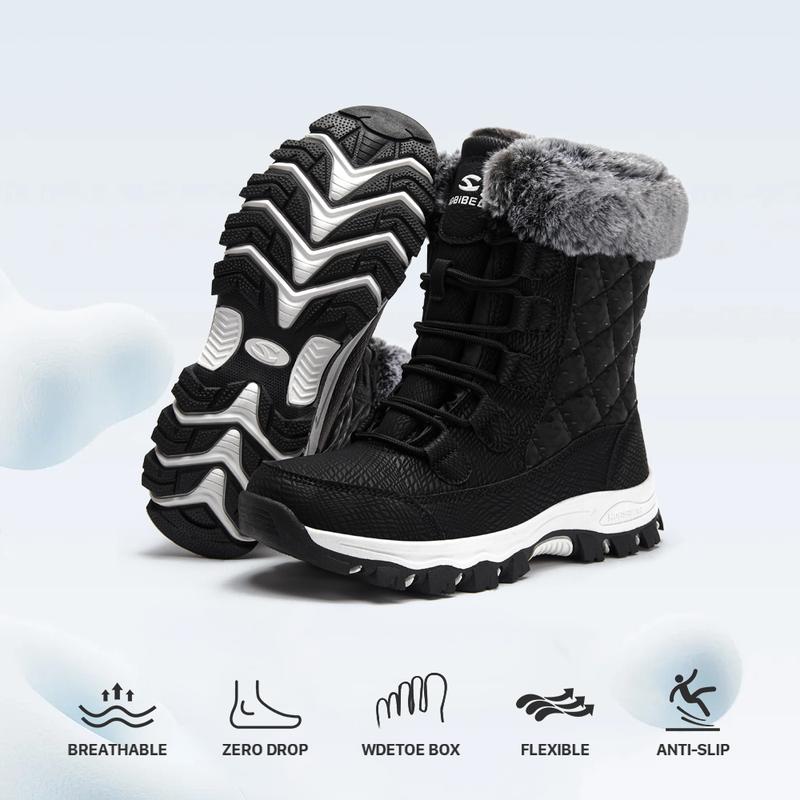 HOBIBEAR Women's Snow Boots Anti-Slip Waterproof Outdoor Shoes Winter Snow Boots Warm Fur Lined Comfortable Shoes for Women Girl Footwear casual sporty