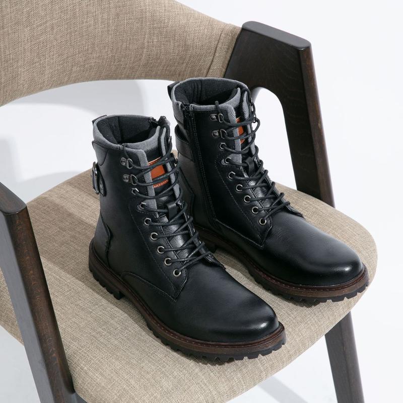 Boots for Men Casual Dress Retro Lace Up Motorcycle Boots Boy Shoe